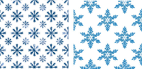 Snowflakes seamless pattern. Blue snowflake