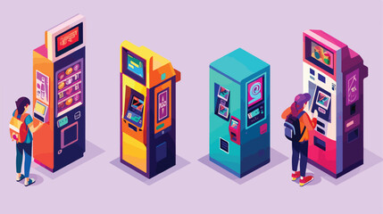 Set of Four vending machines ATM self-service
