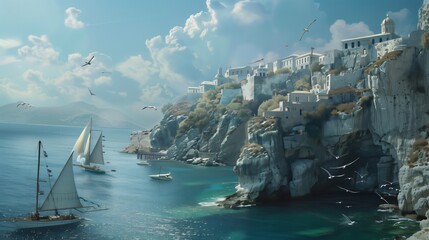 Obraz premium Landscape - A beautiful a coastal city