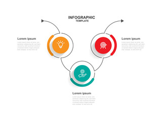Obraz premium Design template infographic vector element with 3 step line connected suitable for business information and graphic design more 