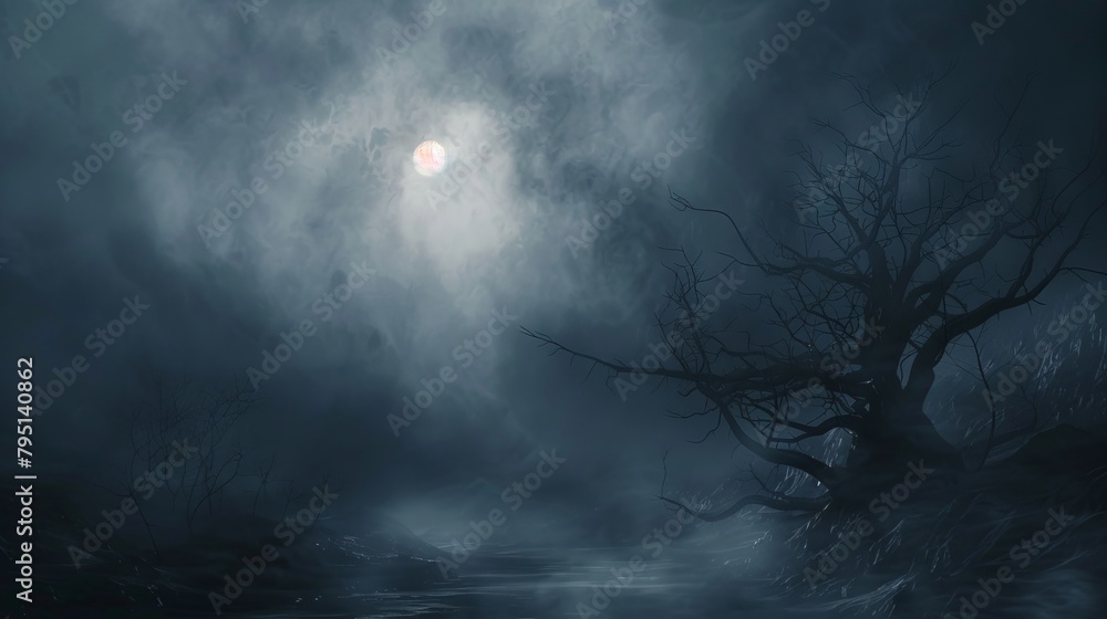 Poster atmospheric dark backdrop with a mysterious and ethereal quality