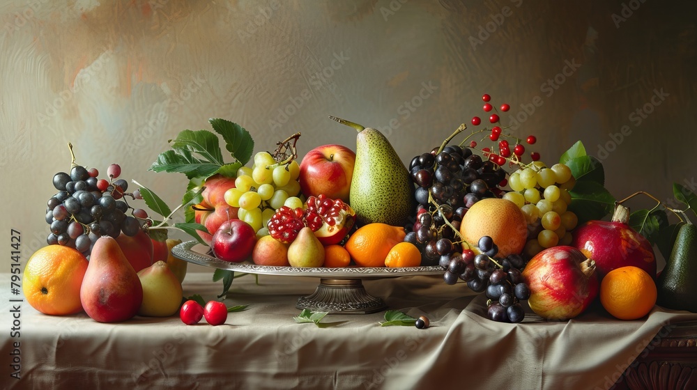 Wall mural Bright and inviting fruits arranged meticulously in the studio