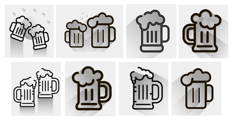 
Foam beer, beer icon. Vector illustration for design and the Internet. Black and white image.