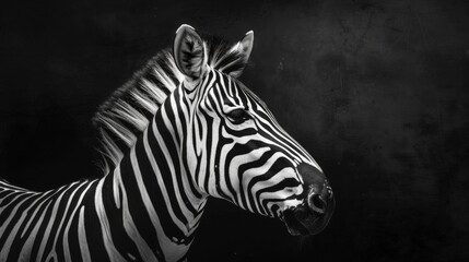 Naklejka premium Zebra in front of black background