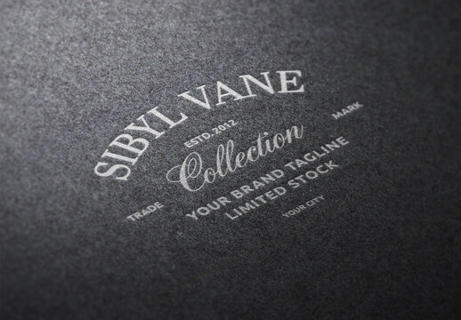 Silver Foil Pressed Debossed Embossed Logo Mockup Template Texture Paper Branding Brand Identity Effect