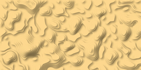 3D Woodcut Stylized Brown Woody topographic contour scheme and terrain. Topography grid map. Contour map background. Geographic line mountain relief. Abstract lines or wavy backdrop background.