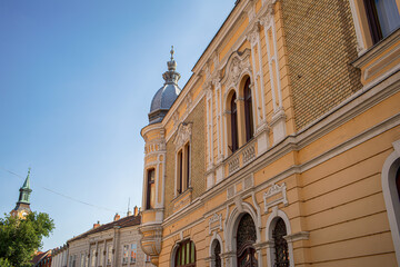 Obraz premium Facade of historic building in the city of Szekesfehervar.Hungary
