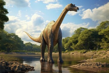 Real Brachiosaurus dinosaur outdoors animal