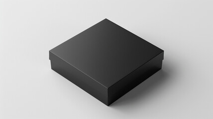 Black box mockup with open lid and closed isolated on grey background