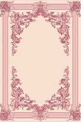 Obraz premium Vintage invitation frame with art nouveau décor. Generative AI