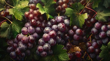 Close-up view of luscious grapes meticulously arranged in a studio environment