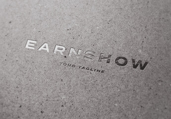 Gold Foil Pressed Debossed Embossed Logo Mockup Template Texture Paper Branding Brand Identity Effect