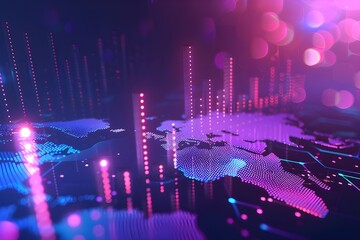 A city with a neon city in the background AI Generated