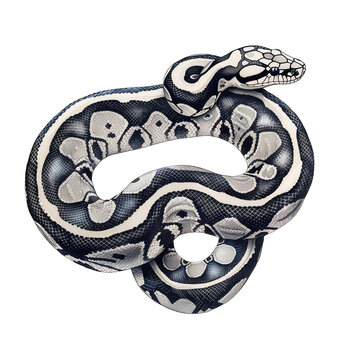 African Phython studio shot isolated on Transparent Background, without background .PNG