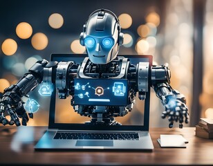 Robot de l'IA qui prend la main sur l'ordinateur