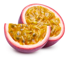 Passion isolated on white background. Passion fruit with clipping path. Maracuya