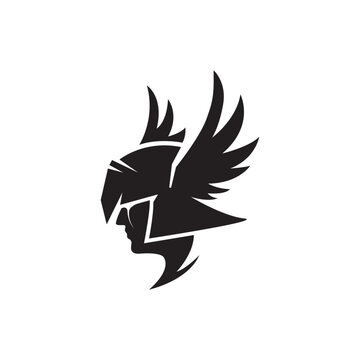 recommend clip art: Black silhouette of woman or valkyrie for logo symbol or icon, Sport and esport team identity
