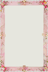 Modern pink invitation frame with mixed media decor. Generative AI