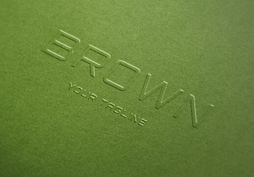 Clean Minimal Pressed Debossed Embossed Logo Mockup Template Texture Paper Branding Brand Identity Effect