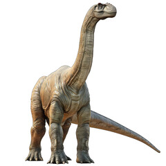 Obraz premium An extreme closeup view of an ominous T-Rex dinosaur figurine isolated against a clean white background. Monstrous animal with sharp teeth.