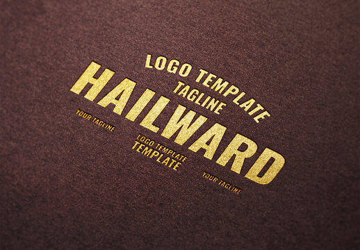 Gold Foil Pressed Debossed Embossed Logo Mockup Template Texture Paper Branding Brand Identity Effect