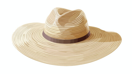 Fototapeta na wymiar Beach hat on white background Vector illustration. Vector