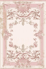 Vintage invitation frame with art nouveau d&eacute;cor. Generative AI