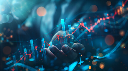 business startup and digital marketing show finance up arrow