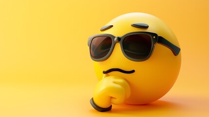 a yellow emoji with sunglasses