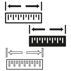 Measurement tools icons. Ruler and caliper signs. Precision measurement symbols. Vector illustration. EPS 10.