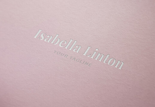 Silver Foil Pressed Debossed Embossed Logo Mockup Template Texture Paper Branding Brand Identity Effect