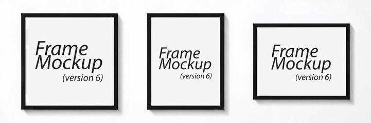 Realistic picture frame mockups .Black Pictures Frame Mockup Isolated. Blank Frame mockups, Home decoration. Vector Illustration. Generative AI. V-6
