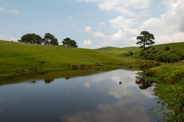 Lake nestled amongst beautiful countryside 