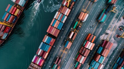 Aerial view of a logistics agility project with businesses adapting to changing market conditions and customer demands, highlighting logistics agility