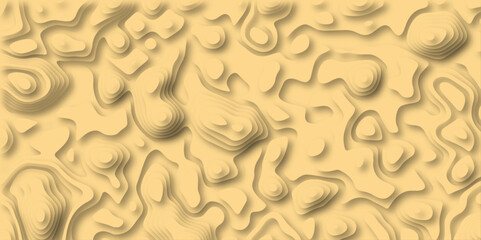 3D Woodcut Stylized Brown Woody topographic contour scheme and terrain. Topography grid map. Contour map background. Geographic line mountain relief. Abstract lines or wavy backdrop background.