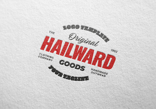 Clean Minimal Pressed Debossed Embossed Logo Mockup Template Texture Paper Branding Brand Identity Effect