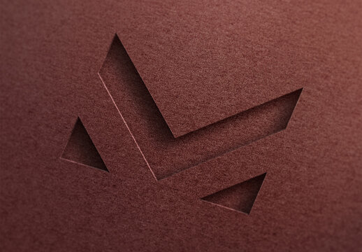 Cut Out Logo Mockup Template Texture Paper Branding Brand Identity Effect