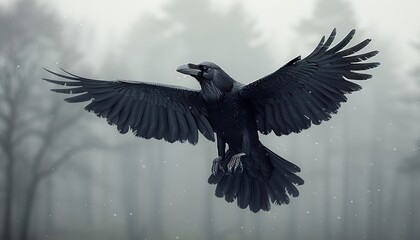 Fototapeta premium flying raven