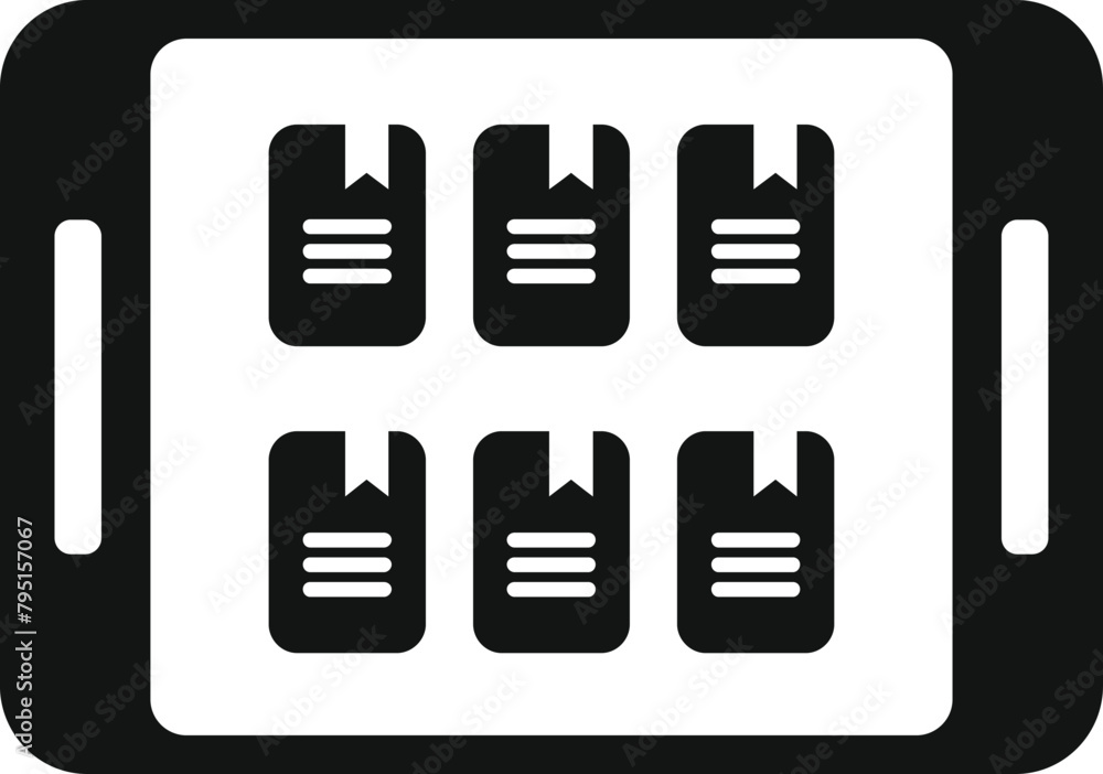Aufkleber digital online books stack icon simple vector. network reading. screen study