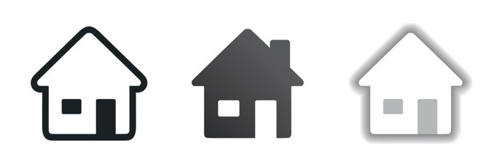 House icons. Modern sign home. Simple symbol line estate. Set icon property in vector design style