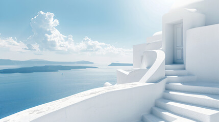 White architecture on Santorini island Greece. 