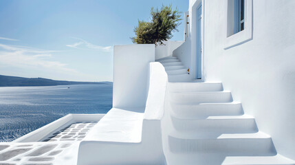 White architecture on Santorini island Greece -- - obrazy, fototapety, plakaty