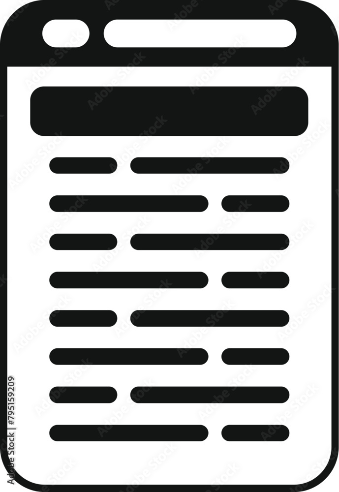 Poster online teaching media device icon simple vector. study web app. read literature