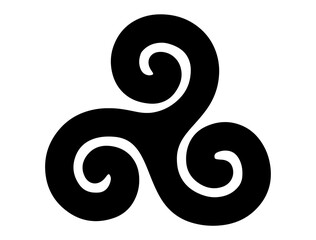 Triskelion symbol silhouette vector art