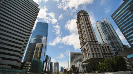 The streets of the skyscrapers of Jakarta, the capital of Indonesia.