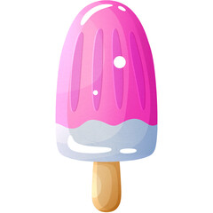 Sweet ice cream on wooden stick to satisfy hunger while relaxing on sea and visiting waterfront