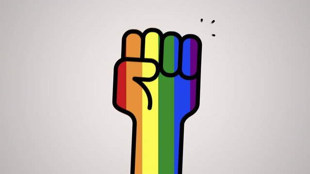 Mano de Orgullo LGBT+ D&iacute;a Internacional contra la Homofobia, la Transfobia y la Bifobia. Versi&oacute;n 2