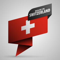 Obraz premium Made in Switzerland graphic and label.