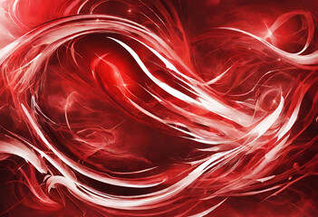 Abstract red swirls create a captivating fantasy background