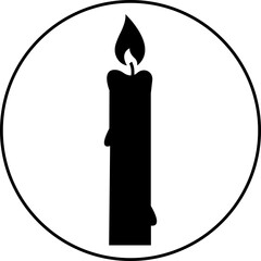 Candle Fill icon. Candle silhouette for religion commemorative and party. Easter Candle Icon that represent the tradition and symbolism of the Easter season. Candle light on transparent background.